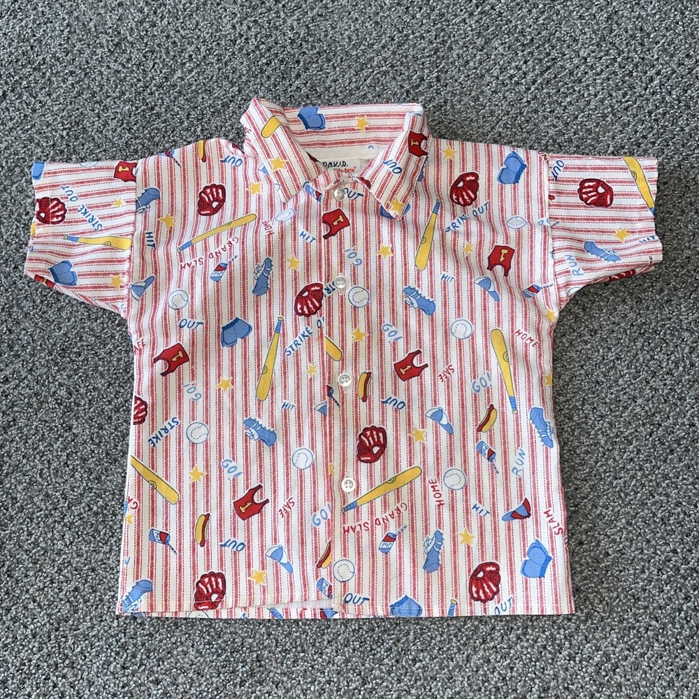 Vintage Health-Tex Baseball Button Up Shirt. Size 3T.